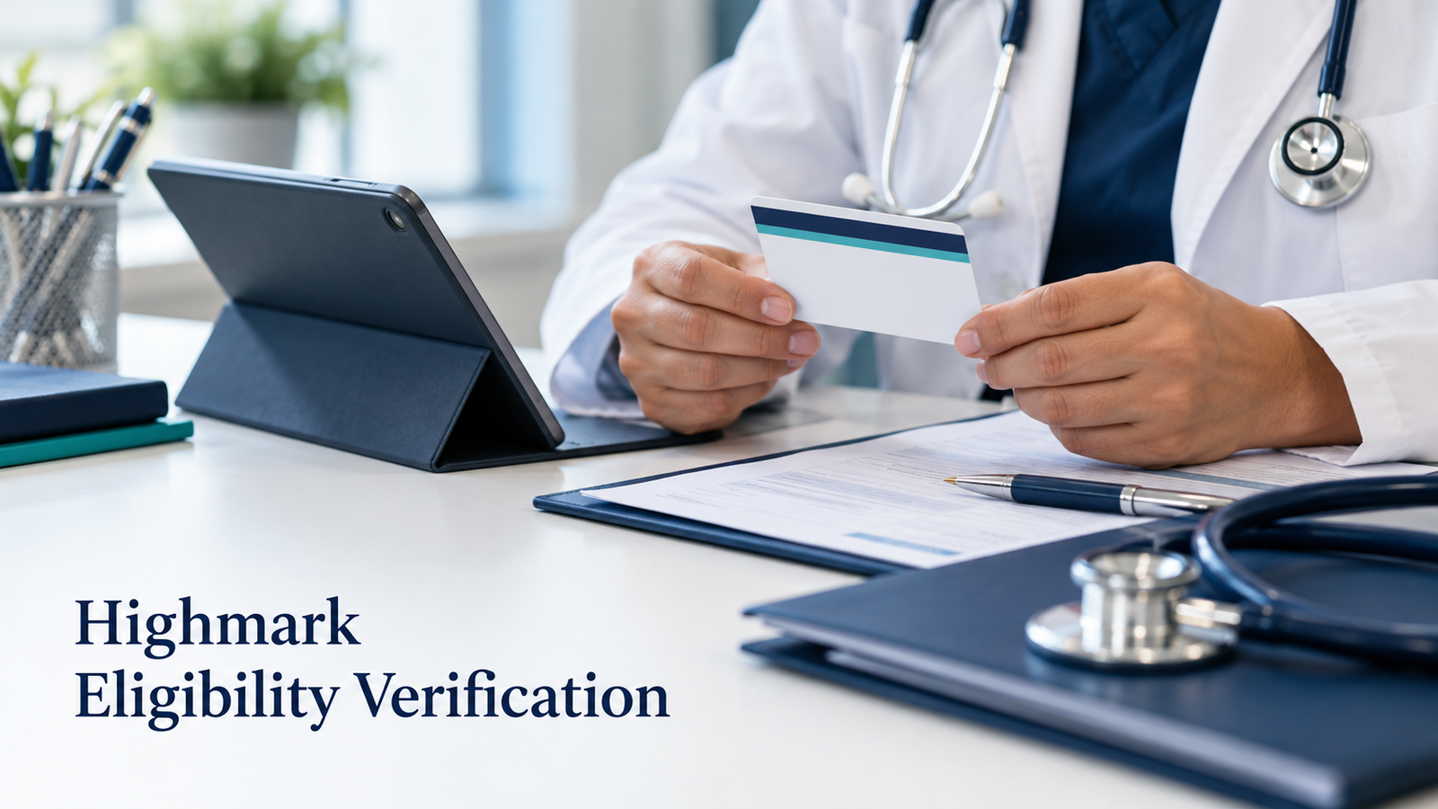 Modern desk for eligibility verification